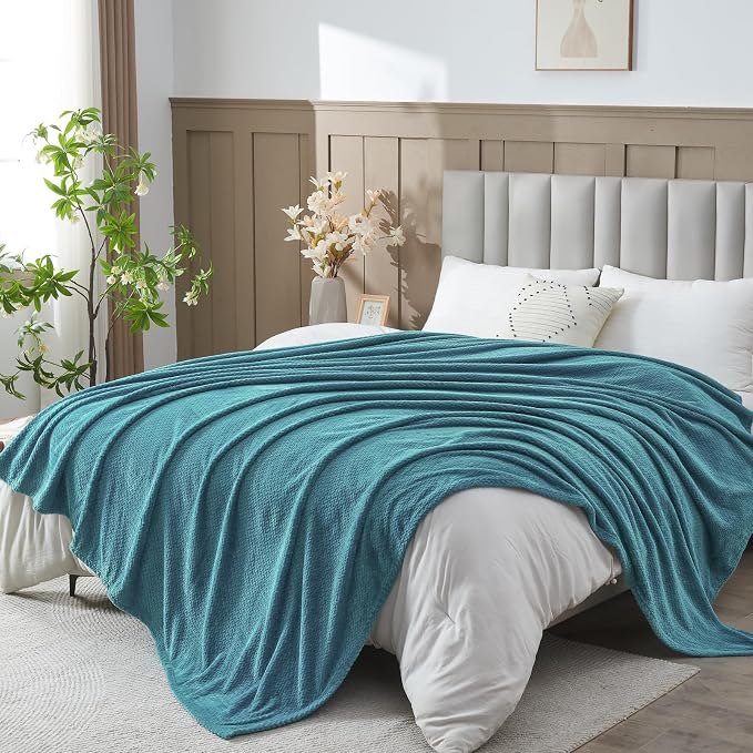 NEWCOSPLAY Super Soft King Blanket Dark Blue Premium Silky Flannel Fleece - Image 2