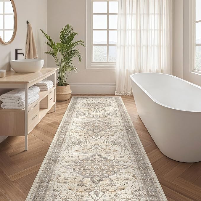 Runner Rug Kitchen Washable Rugs: 3x8 Non-Slip Boho Soft Vintage Stain - Image 5