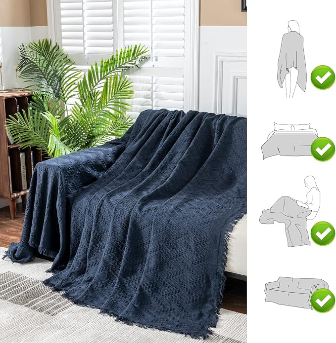 MYSKY HOME Navy Blue Couch Cover Sofa Covers Small Chair Cover Washable Sofa - Image 6