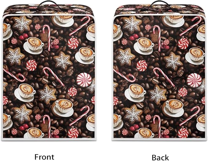 Coffee Maker Cover Christmas Coffee Machine Dust Cover Washable Folding Xmas - Image 2