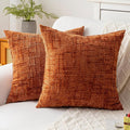 Decorative Throw Pillow Covers 22x22 Inch Set of 2, Soft Solid Farmhouse by ZSkogur