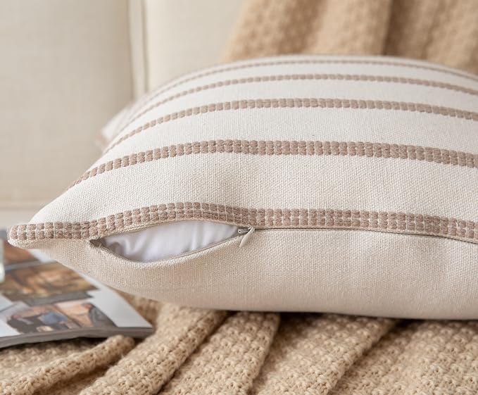 Caflife Boho Throw Pillow Covers 12x20 Set of 2 Soft Farmhouse Decorative Couch - Image 2