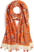Scarf for Women Lightweight Soft Floral Leopard Printed Scarves Fall Winter by QIUTIMIY