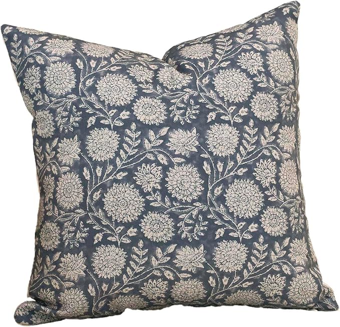 Amor Virisso Floral Pillow Covers 18x18 Throw Pillow Covers Vintage Block Print - Image 8
