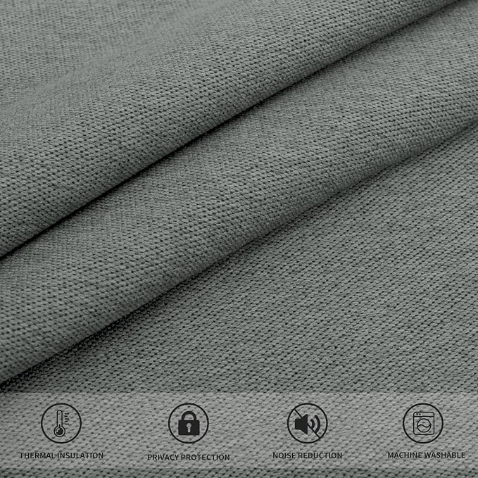 Easy-Going Linen Look Blackout Curtain Grommet Window Curtain Drapes - Image 7