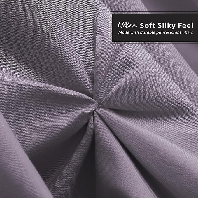 Nestl Grayish Purple Bed Skirt King Size, Pinch Pleat King Bed Skirt, Hotel - Image 5