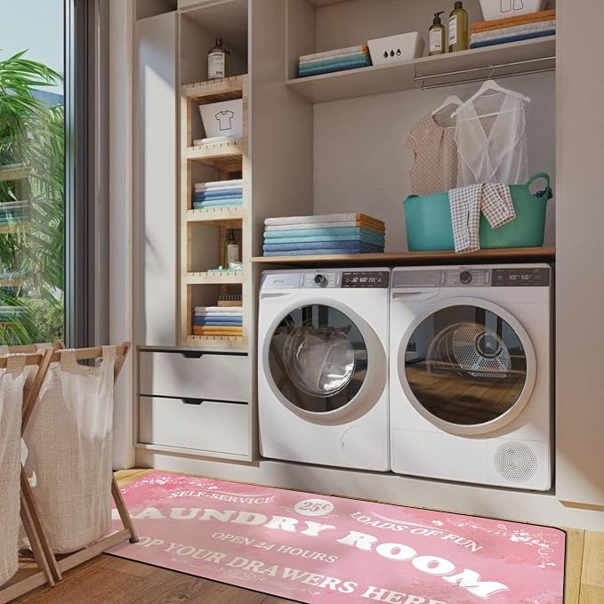 Zoke Laundry Room Rug Runner Stylish Non-Slip Laundry Room Mat 20"x59" - Image 5