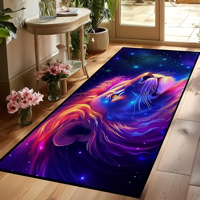Galaxy Lion Rug 3D Fierce Lions Area Rugs - Image 5