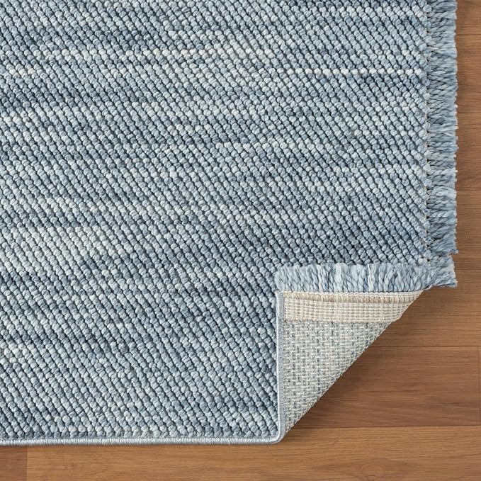 LUXE WEAVERS Solid Machine Woven Blue 8x10 Area Rug, Indoor Stain-Resistant - Image 9