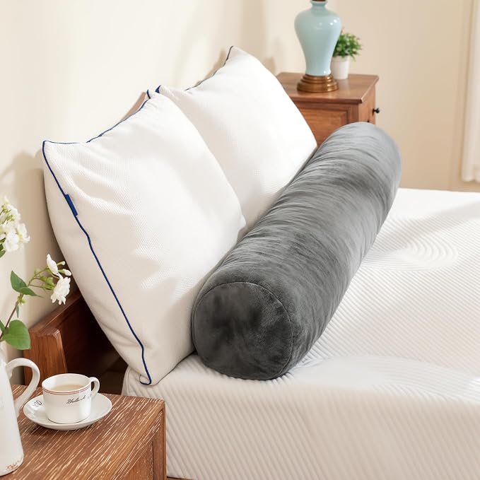 SyMax 7.8"x60" Body Pillow for Queen Bed, Bolster w/Removable Polyester Cover by SyMax