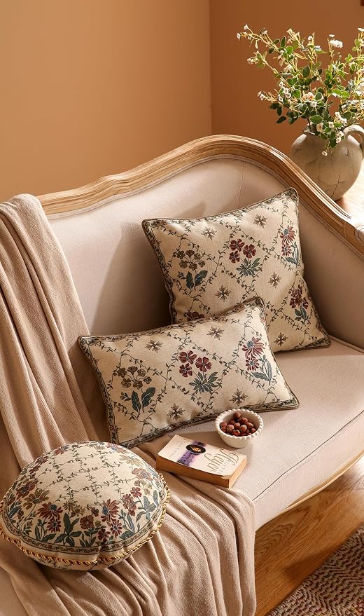 patdrea Designer Throw Pillow Covers Set of 2, Rectangle Vintage Light Brown - Image 7