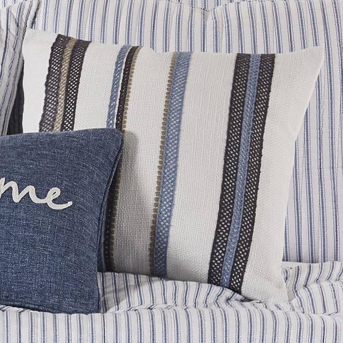 Levtex Home - Tobago - Decorative Pillow - Stiched Stripes - Brown, Taupe and - Image 3