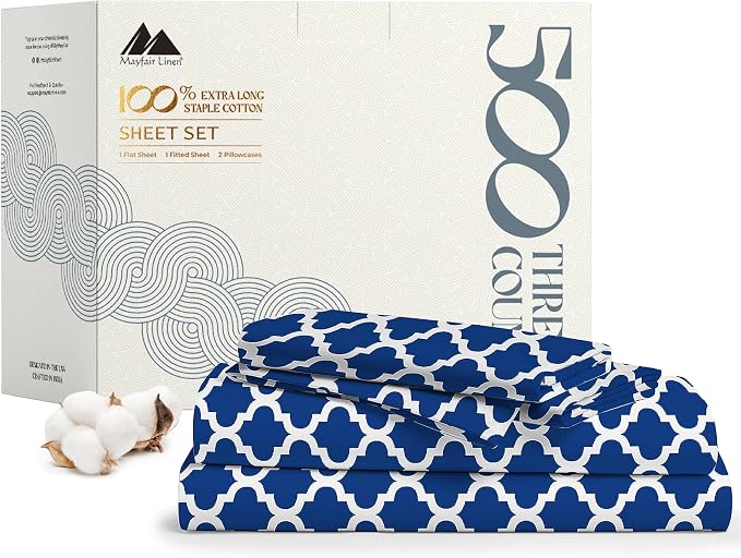 Mayfair Linen 100% Cotton Printed Bed Sheets Twin XL Set by MayfairLinen