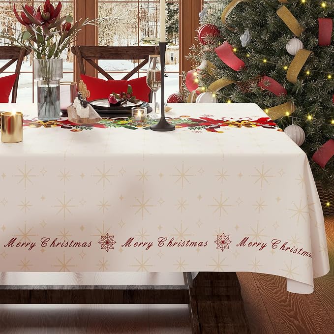 Christmas Rectangle Table Cloth, 100% Waterproof Tablecloth, Christmas - Image 7