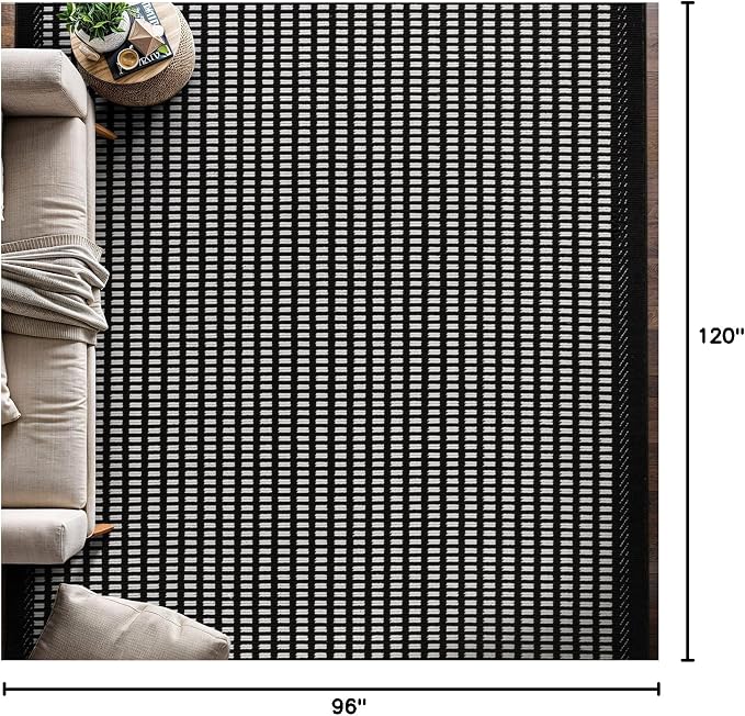 Beverly Rug Micro Loop Area Rug Black/White 8x10 Geometric Modern Luxury Zebra - Image 2