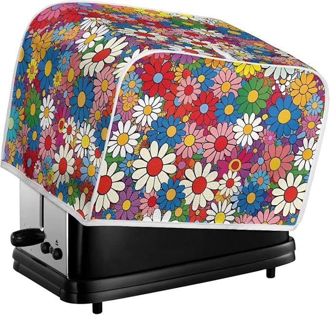 Daisy Flowers Printed Toaster Cover 4 Slice Wide Slot, Washable Kitchen - Image 6