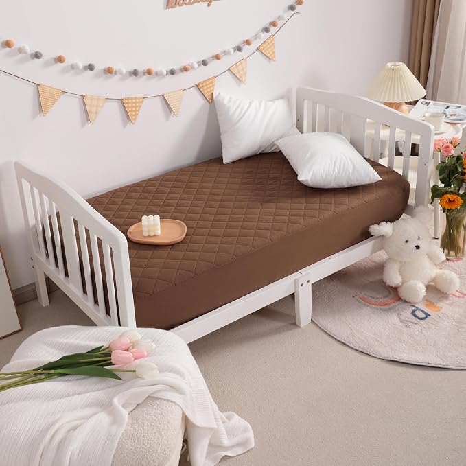 NTBAY 2 Pack Waterproof Crib Mattress Protector, Quilted 28"x52" Toddler Fitted - Image 7
