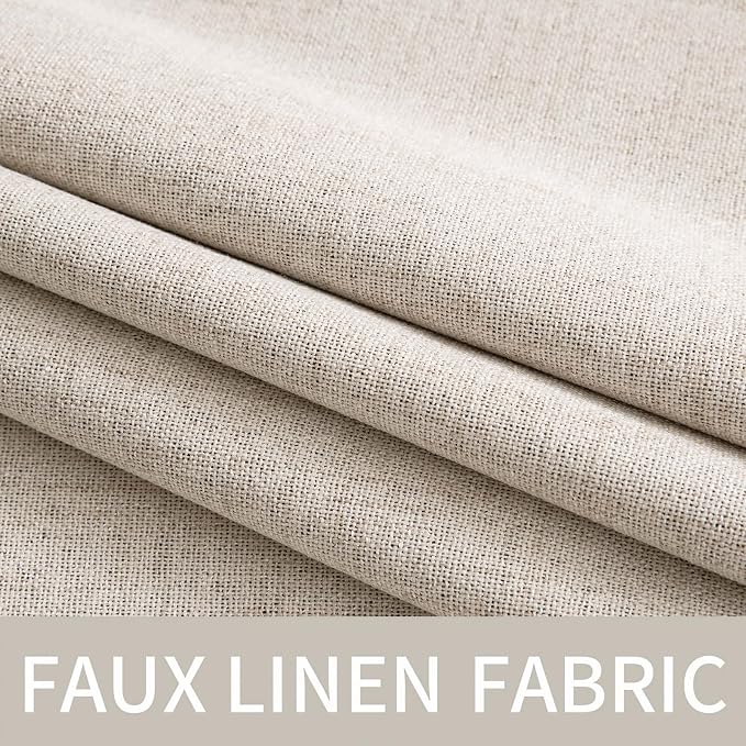 MIULEE Linen Textured Curtains Solid 100% Blackout - Image 5