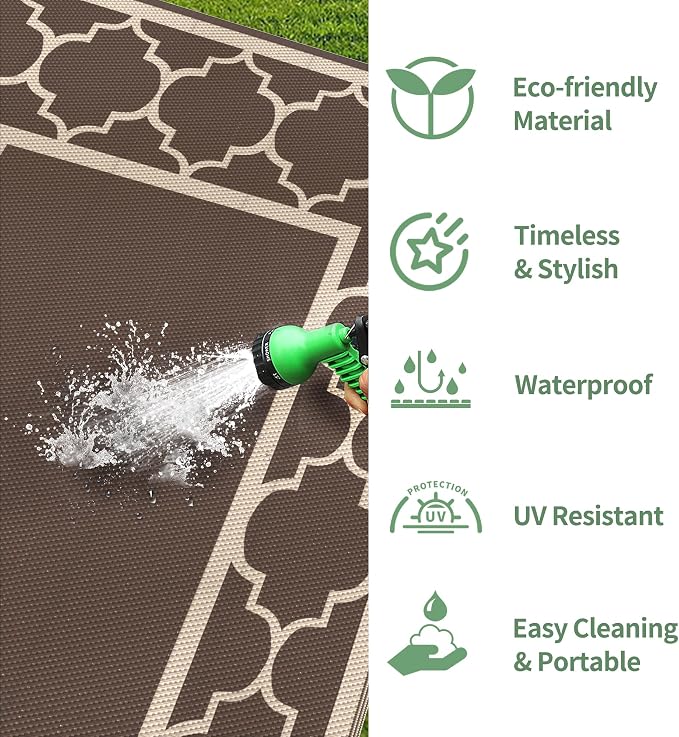 GENIMO 6' x 9' Outdoor Rug Waterproof - Image 7