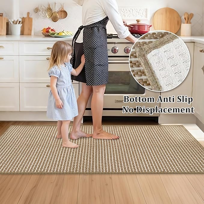 Braided Bathroom Runner Rug, Super Absorbent 24"x48" Non Slip Bath Mats - Image 3