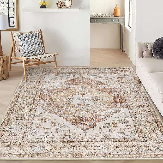 Lahome 5x7 Boho Machine Washable Area Rug by Lahome