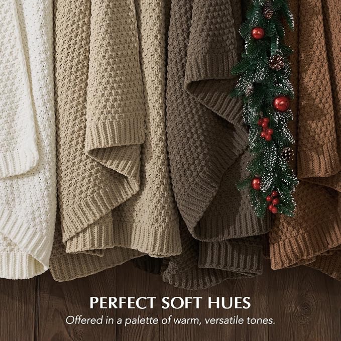 EVERGRACEHOME Chunky Chenille Knit Throw Blanket - Image 6