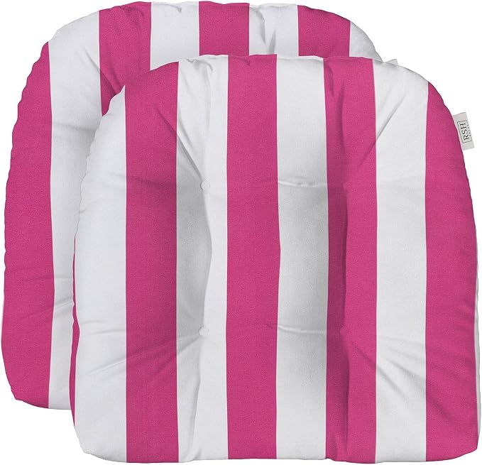 RSH DECOR: Tufted U-Shape Wicker Seat Cushions Set of 2 | 19” x 19” | by RSHDECOR