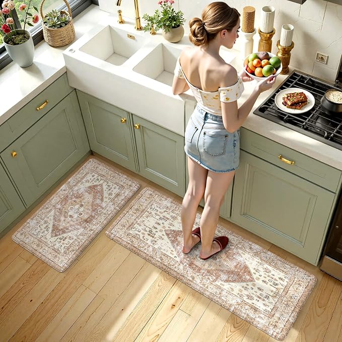 KIMODE Farmhouse Kitchen Mats, Anti Fatigue Kitchen Rugs Sets of 2, Non Slip - Image 8