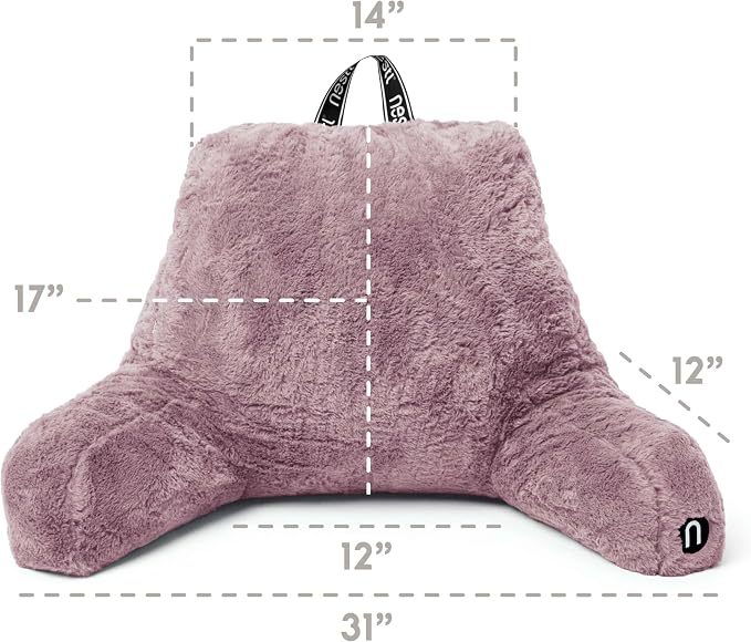 Nestl Fur Reading Pillow with Laptop Lap Desk, Stylish Back Pillow - Image 3