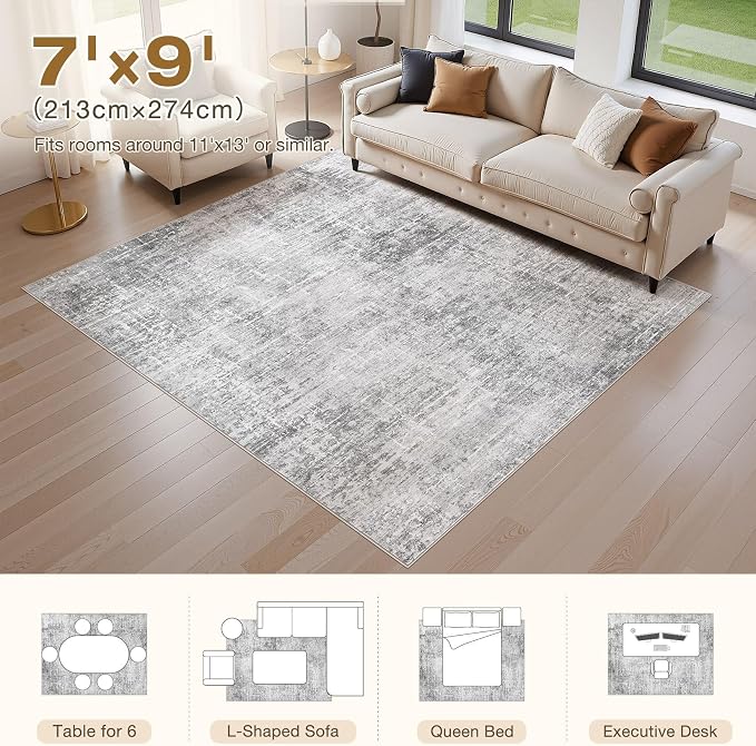 Abstract Living Room Rug 7x9 - Image 2