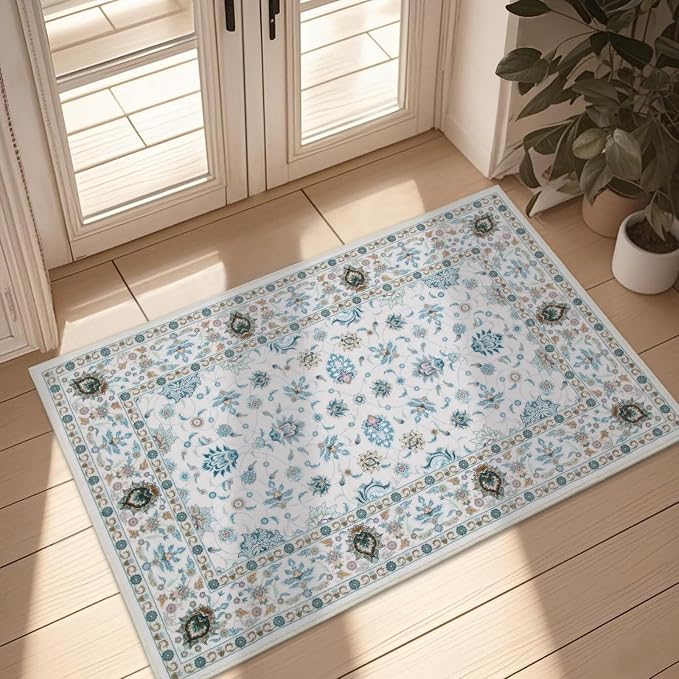 WILLSUN Washable Area Rugs, 2x3 Non-Slip Boho Small Area Rugs by Embracethewarmthofhome