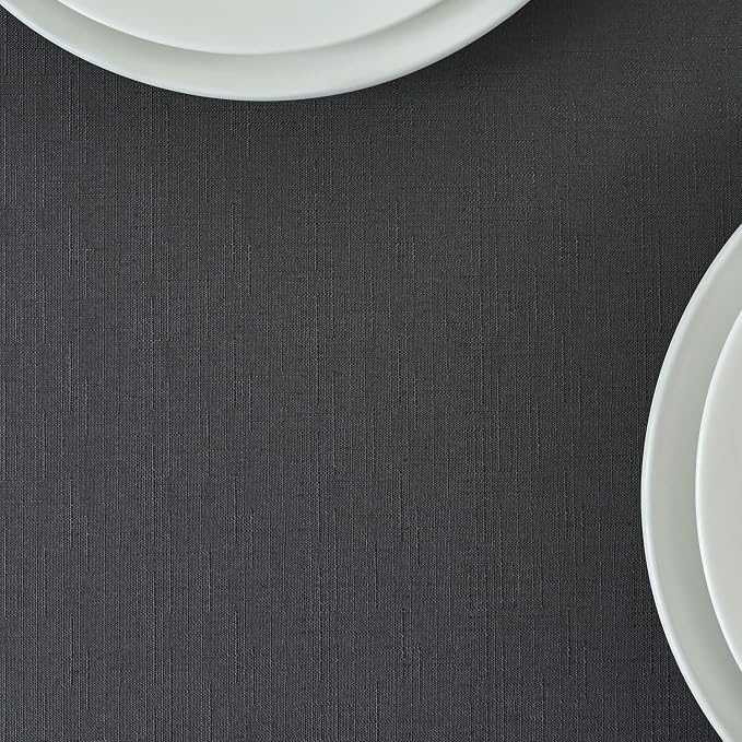 maxmill Square Tablecloth Slubby Texture Stain Resistant Waterproof Wrinkle - Image 9