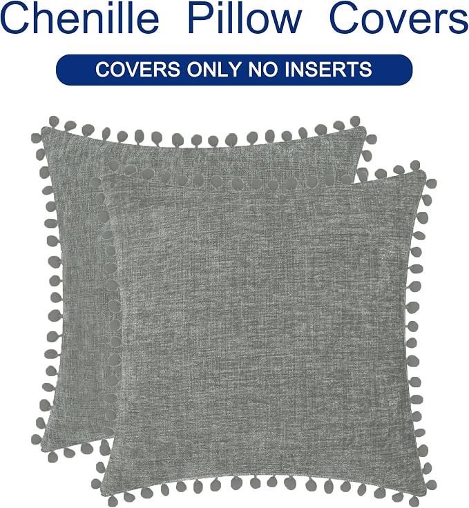 CaliTime Throw Pillow Covers Decorative 18 X 18 Inches Pack of 2 Cozy Solid - Image 6