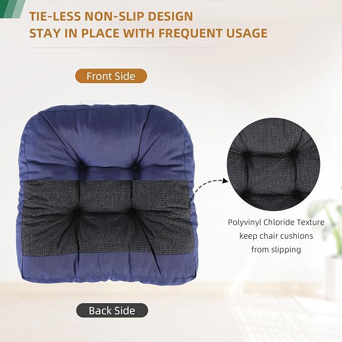 RACE LEAF 17" x 17" Patio Chair Cushions Navy - Image 4