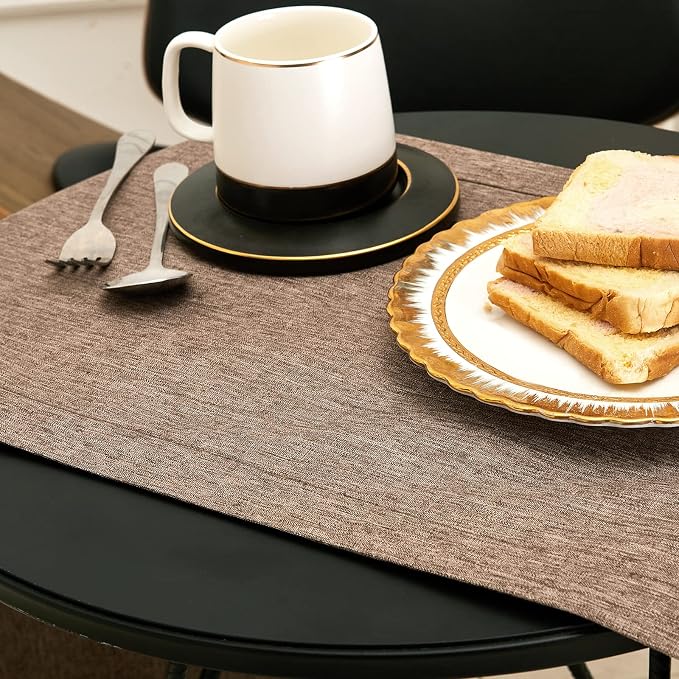 Mebakuk Linen Farmhouse Table Runner Large Burlap Style Soft and Waterproof - Image 6