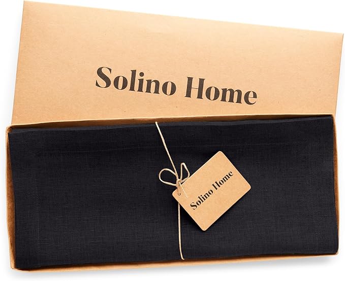 Solino Home Linen Black Table Runner 60 Inches - Image 5