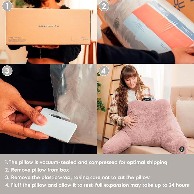 Nestl Fur Reading Pillow with Laptop Lap Desk, Stylish Back Pillow - Image 9