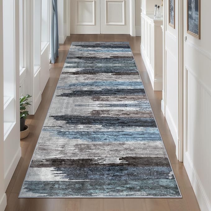 Ciicool 2x12 Washable Runner Rug, Modern Abstract Hallway Rugs Runner, Non-Slip by CIICOOLHomeDeco