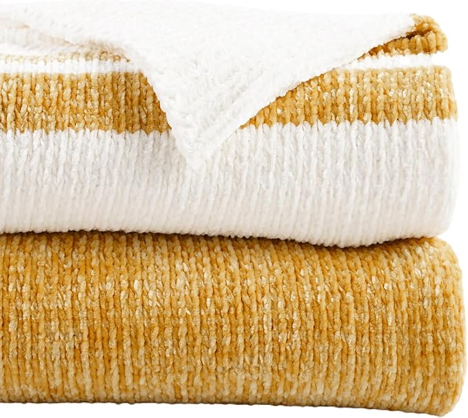 BATTILO HOME Mustard Yellow Throw Blanket - Image 9