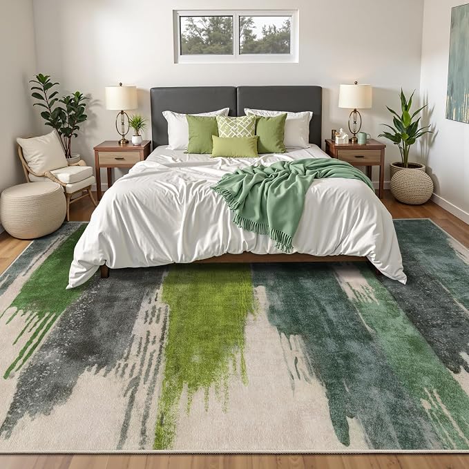 Ciicool Modern Abstract Green Rug - Image 2