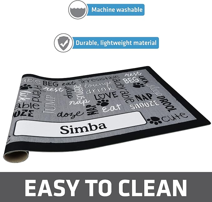 Drymate Personalized Pet Bowl Placemat, Custom Dog & Cat Food Feeding Mat - Image 4