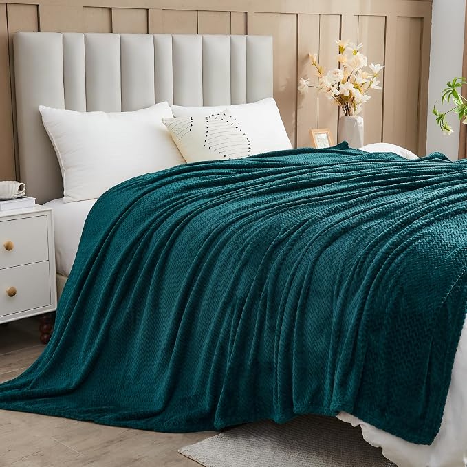 NEWCOSPLAY Super Soft Throw Blanket Dark Teal Premium Silky Flannel Fleece - Image 8