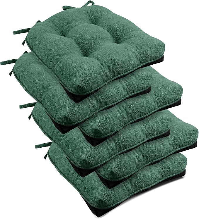 downluxe Indoor Chair Cushions for Dining Chairs, Tufted Overstuffed Textured by Downluxe