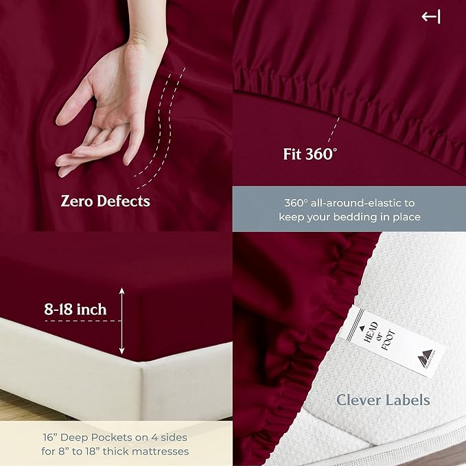 Mayfair Linen 500 Thread Count Split King Sheets Sets - Image 5