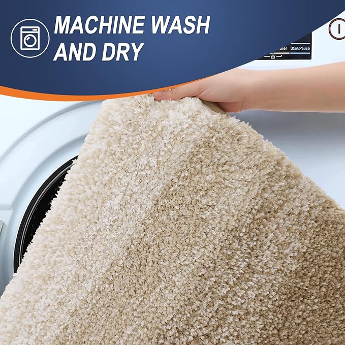 OLANLY Luxury Toilet Rugs U-Shaped 24x20, Extra Soft and Absorbent Microfiber - Image 6