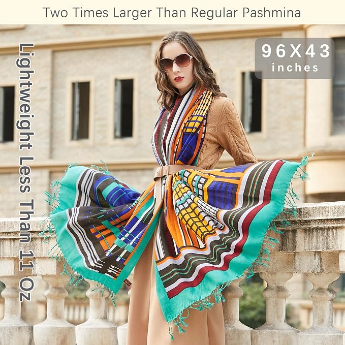 DANA XU 100% Merino Wool Pashmina Shawl - Image 6