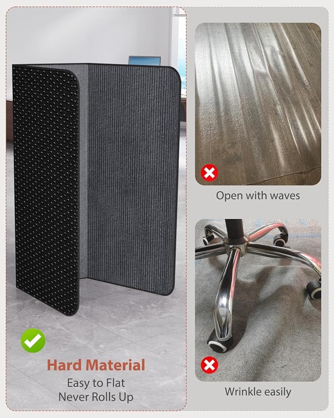 Blvornl Office Chair Mat for Hardwood Floor and Low Pile Carpet, Heavy Duty - Image 3