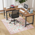 40"x50" Pink Floral Office Chair Rug, Under Desk Rugs by FeelLifeEnjoyLifelmmerseYourselfInLife