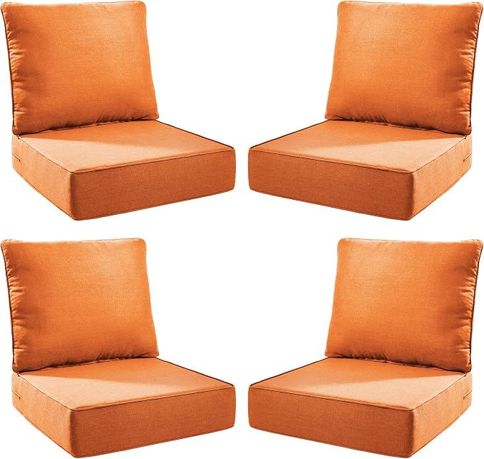Luxury Outdoor Seat Cushion Set-24 x 24 x 6 Inch Outdoor Chair Cushions by NatureComfyOutdoorFurniture