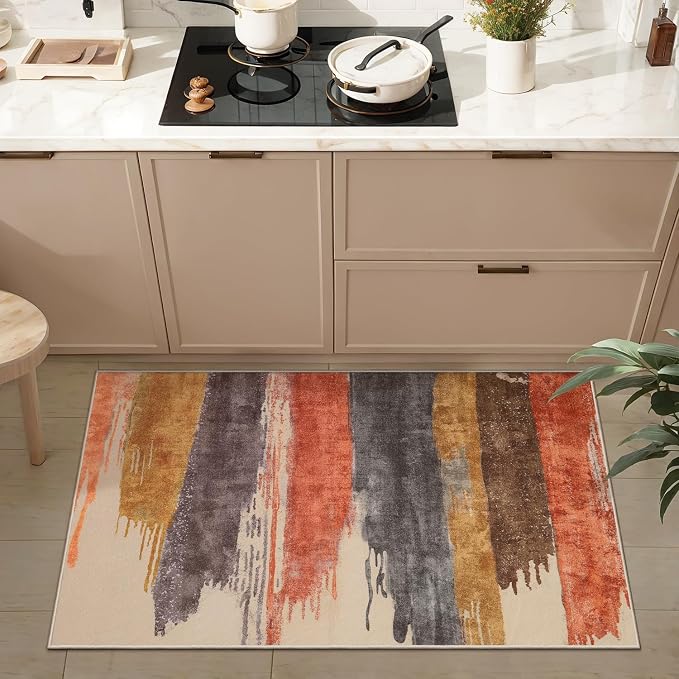 Ciicool Modern Abstract Area Rug 2x3 Washable Small Entryway Rug, Non-Slip Low - Image 2